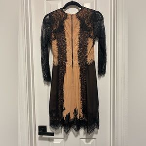 Alice + Olivia lace black and pink dress size S